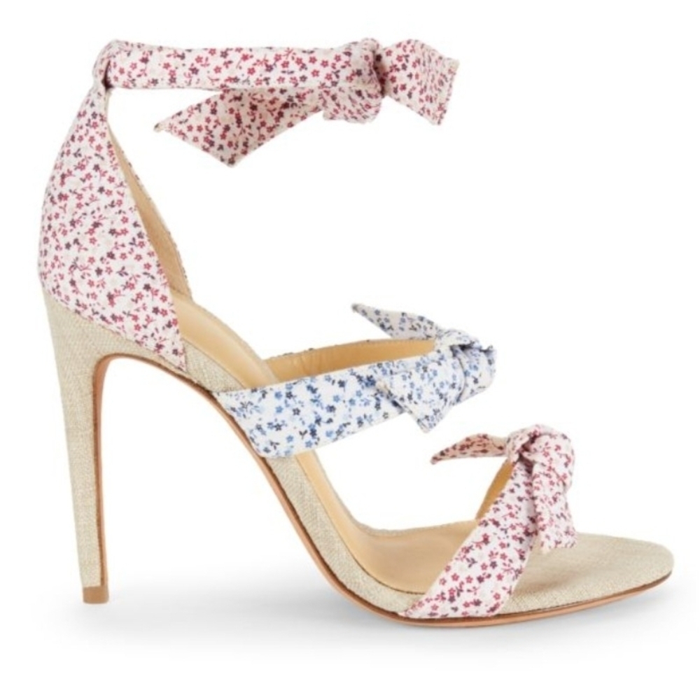 Alexandre Birman Floral Lolita Bow  - Luxury Designer women's sandals size 6